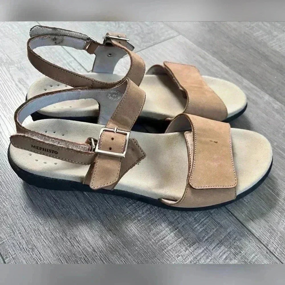 Mephisto Mobils Adjustable Leather Open Toe Shoes Sandals - Picture 1 of 5
